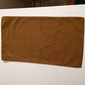 AUTHENTIC GUCCI DUST BAG IN BROWN W/GOLD LETTERING 15 1/2 X 8